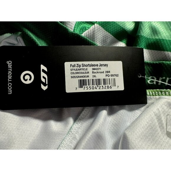 Louis Garneau Mens 2XL Backroads Full Zip Short Sleeve Cycling Jersey Green NEW - Picture 7 of 9